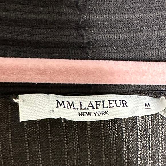 MM LAFLEUR The Graham Sheer Ribbed Kimono Cardigan Sweater Black {Q41} - Picture 7 of 8